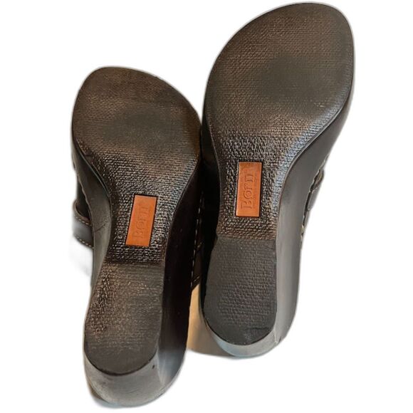 BORN Boho Casual Chic Brown 3" Heel 'Genuine Leather Slide-On Clogs Sz 7*READ - Picture 2 of 10